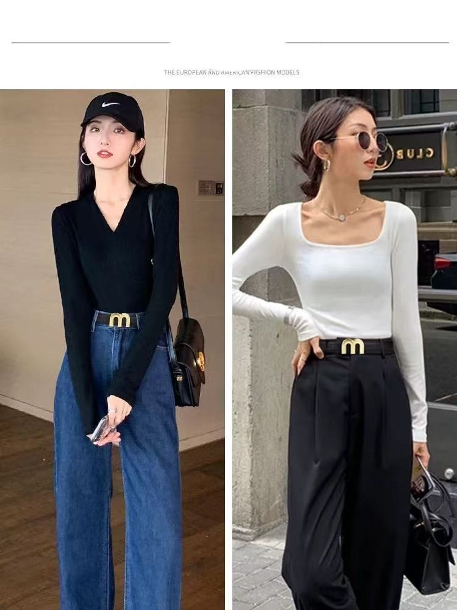 Women's Fashion Belt with High-Quality Gold Buckle