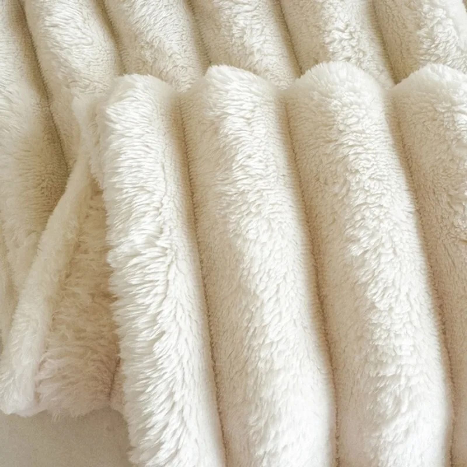 Soft & Warm Fluffy Throw Blanket - Decorative Striped Design