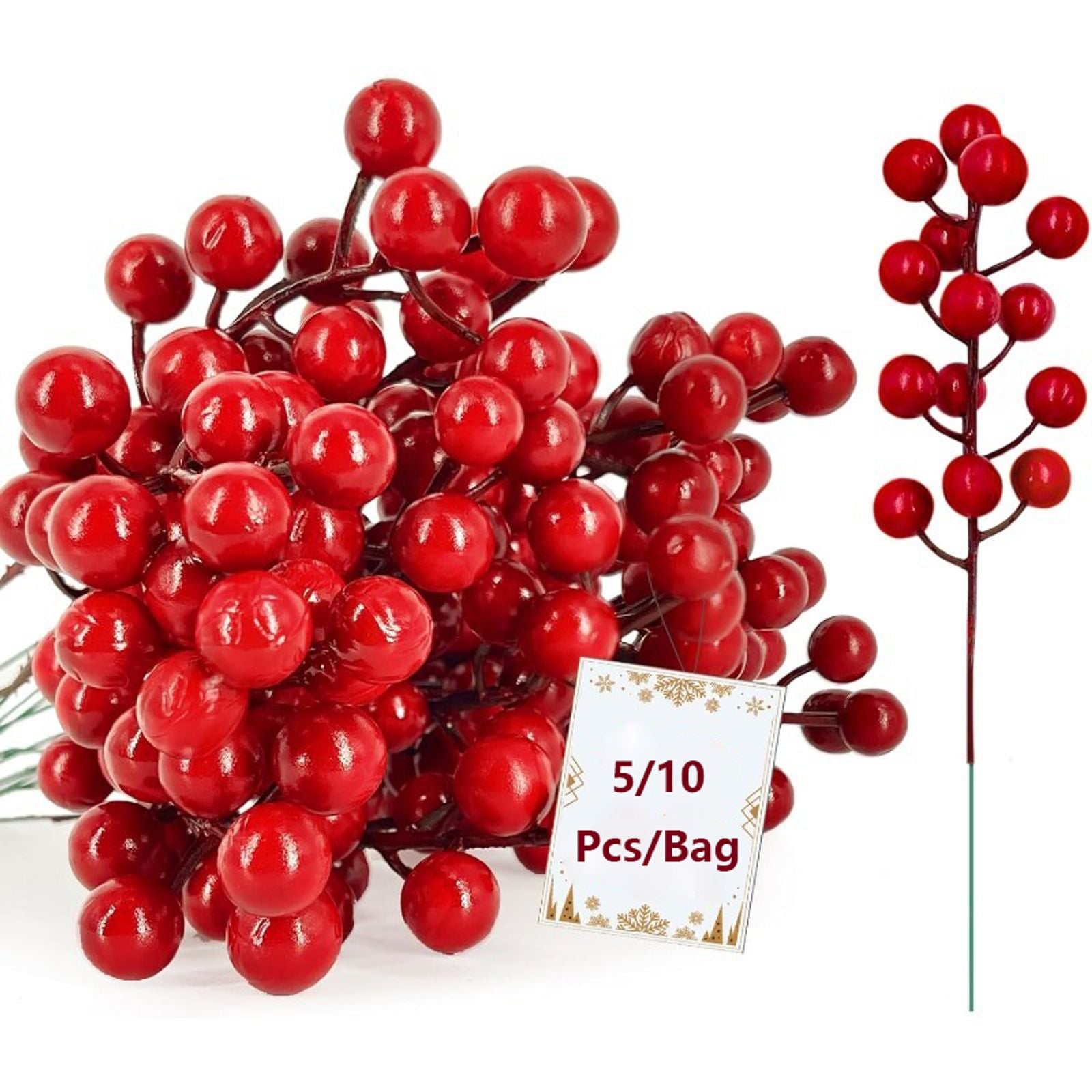Artificial Red Berries Bouquets for Christmas Decorations