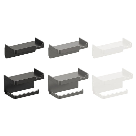 Wall-Mounted No-Drill Toilet Paper Holder with Shelf