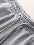 Plus-Size Grey Drawstring Waist Athletic Shorts for Women