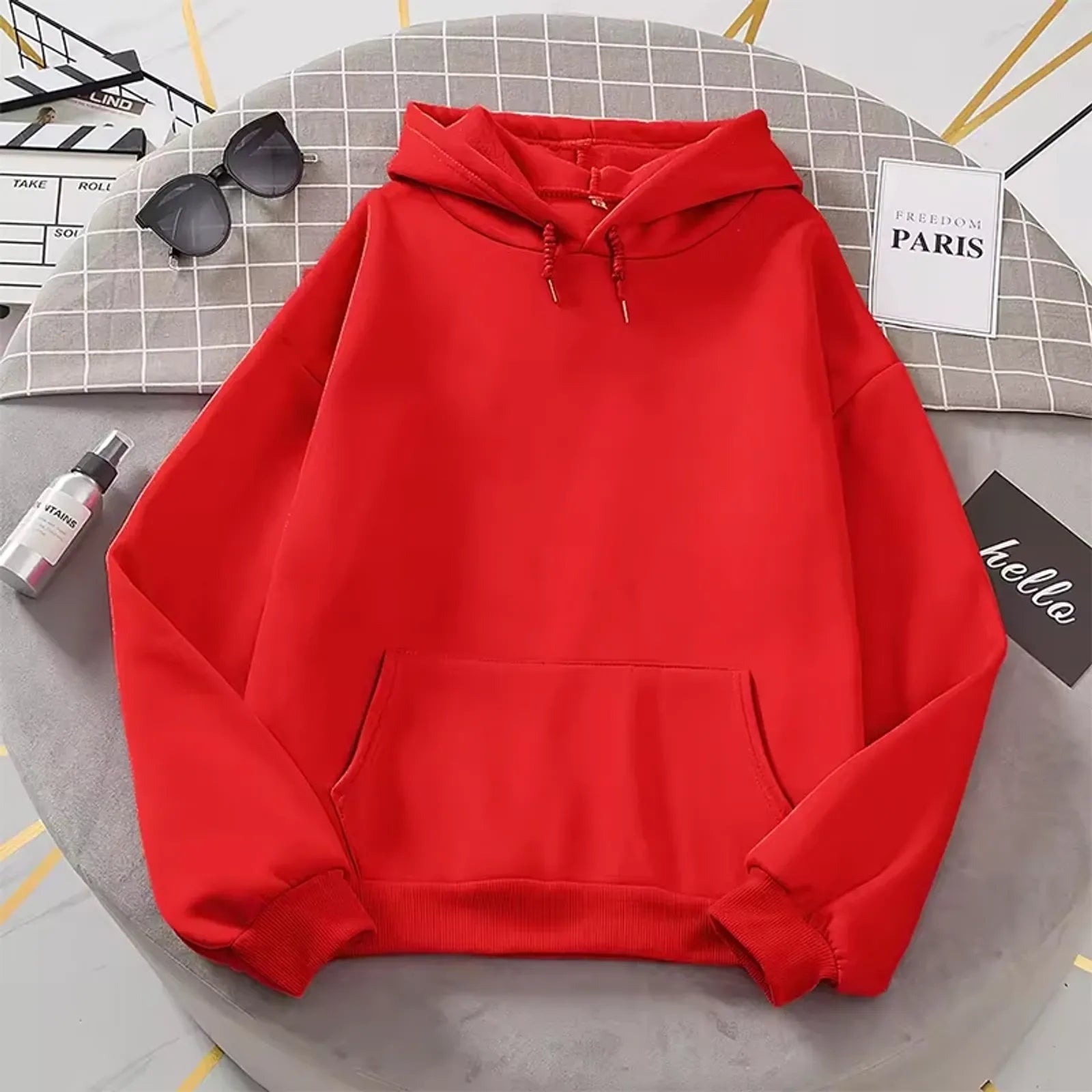 Popular Women's Pure Color Hoodie for Casual Fashion