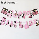 Makeup Birthday Disposable Tableware for Spa Parties