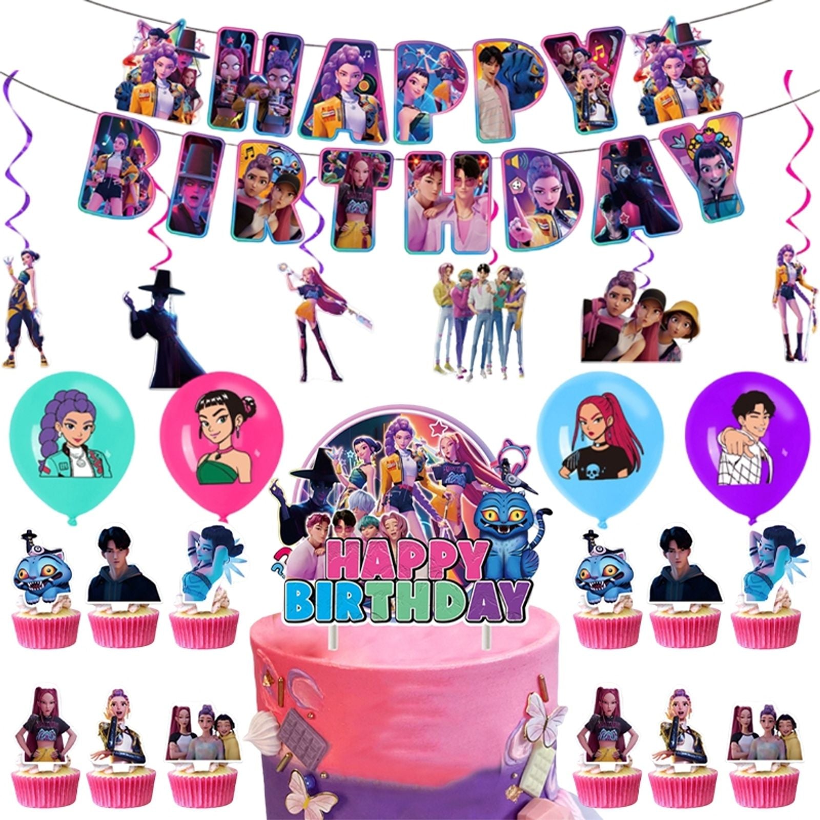 Kpop Demon Hunter Birthday Party Supplies