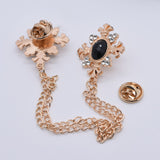 Handmade Floral Feather Brooch with Pearl Tassel