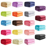 Soft Coral Fleece Flannel Blanket in Blue and Pink