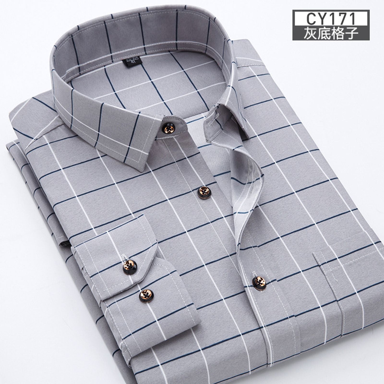 Men's Thin Long-Sleeve Printed Casual Shirt