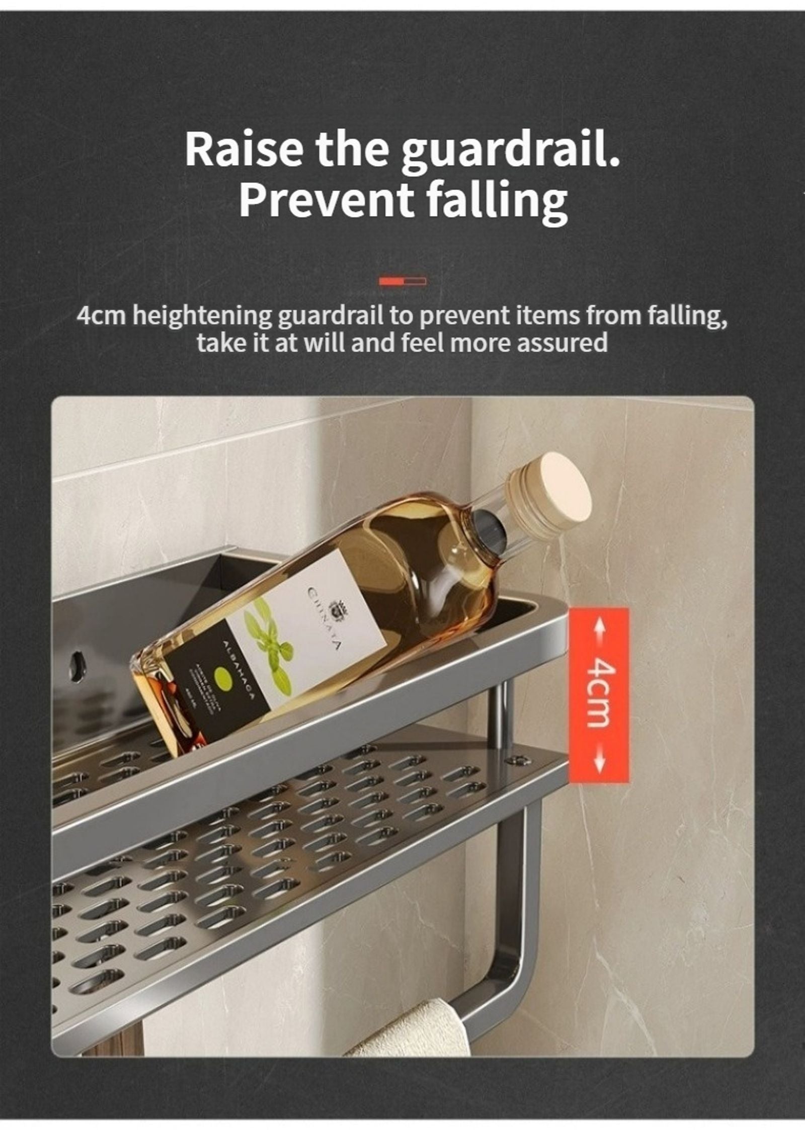 Multifunctional Wall Mounted Seasoning Storage Rack