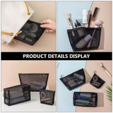 Black Mesh Cosmetic Travel Bag - Portable Makeup Organizer