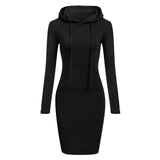 Ladies Autumn Hooded Dress Sweatshirt