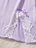 Light Purple Lace Bow Nightdress for Women