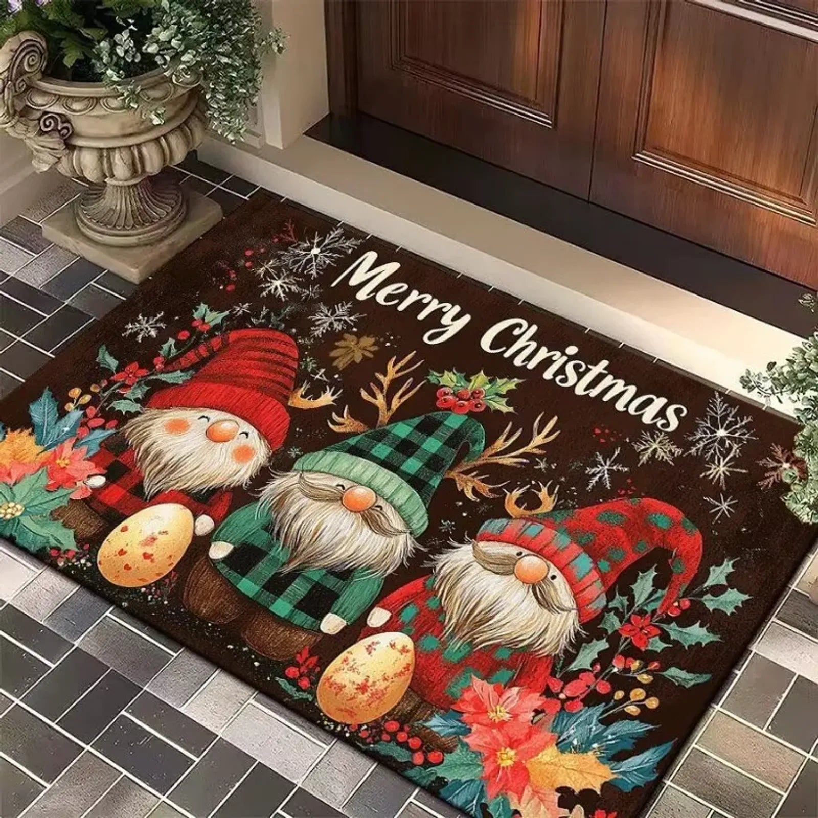 Merry Christmas Absorbent Door Mat