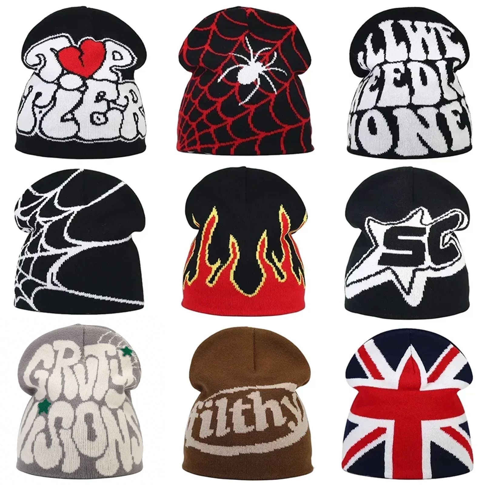 Y2K Knitted Winter Beanie for Men and Women
