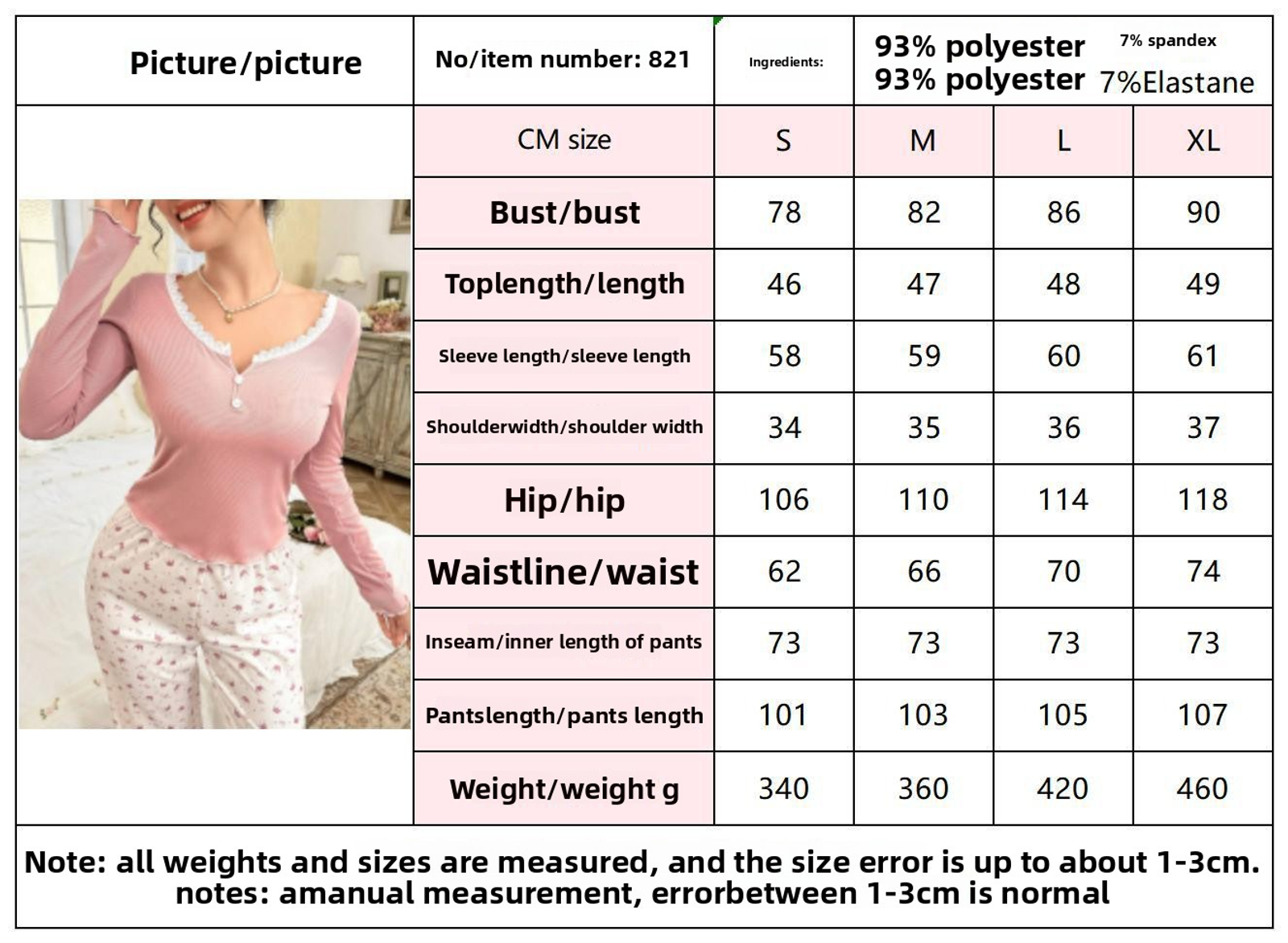 Women's Long Sleeve Autumn Winter Pajama Set