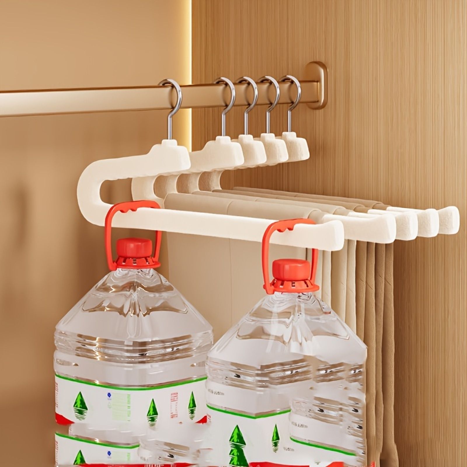 Goose-Shaped Flocked Pant Hangers for Bedroom Organization