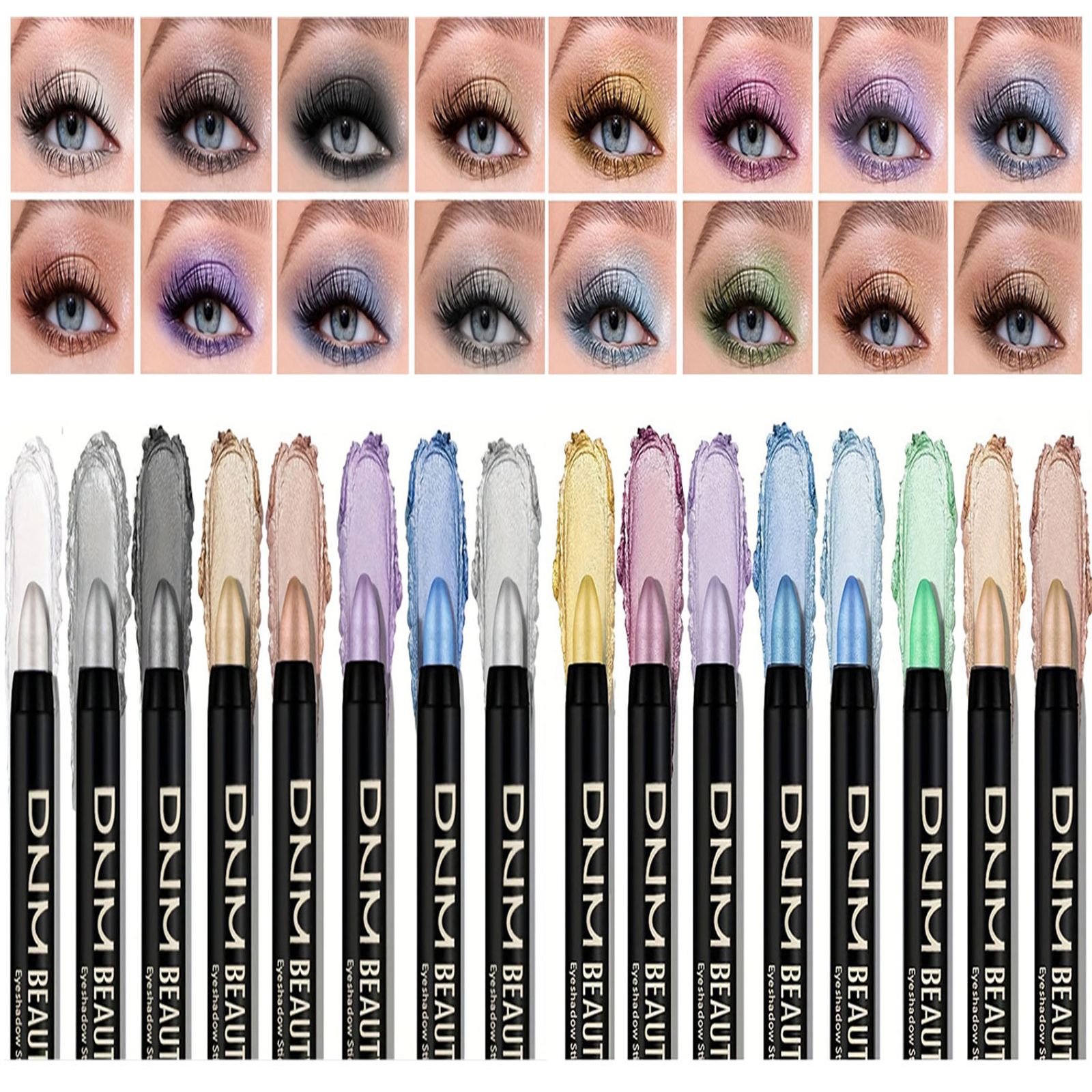 16 Colors Pearlescent Waterproof Eyeliner - Long-Lasting Shine