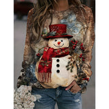 Christmas Snowman 3D Print Sweatshirt for Women