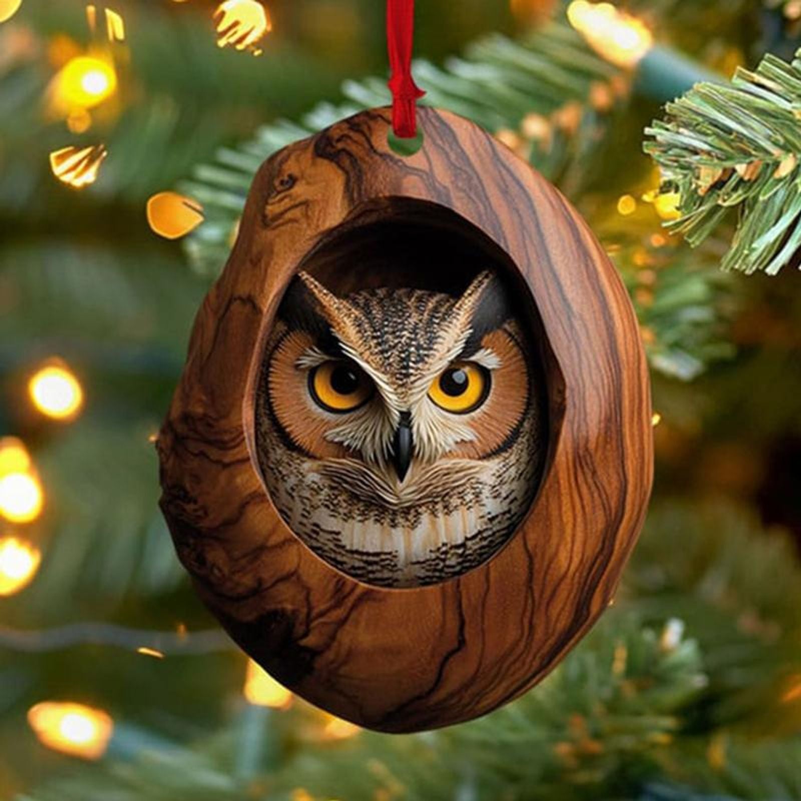 Christmas Animal Acrylic Ornaments - Raccoon, Owl, Bunny, Bird