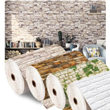 3D Foam Brick Wall Panels - Self Adhesive, Waterproof