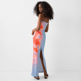 Off Shoulder Print Tube Maxi Dress for Women