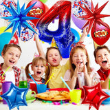 Spider Theme Number Balloons Set with Star Confetti