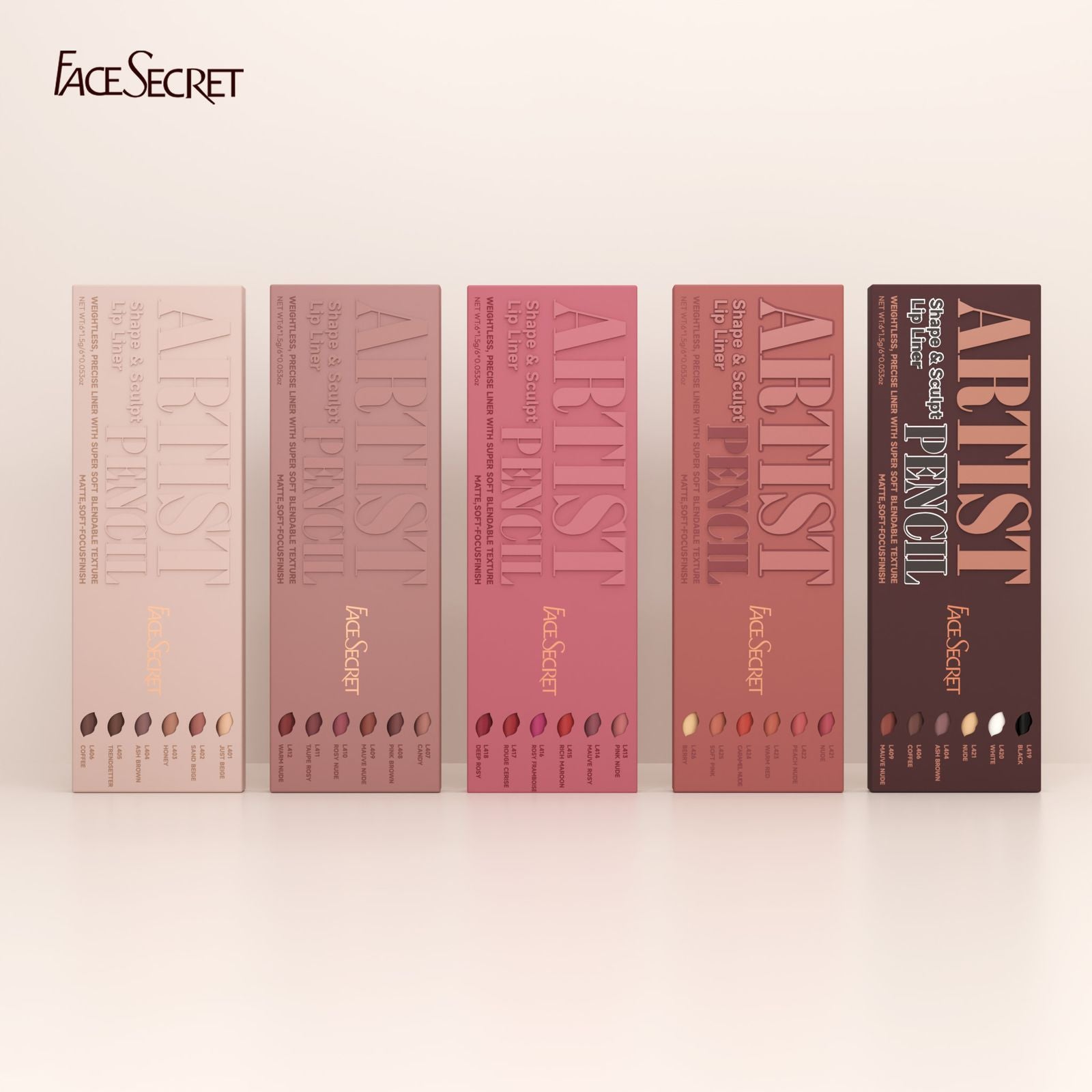 Face Secret Artist Shape Sculpt Lip Liner Pencil Set