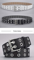 Women's Simple Double Hole Punk Belt for Men and Women
