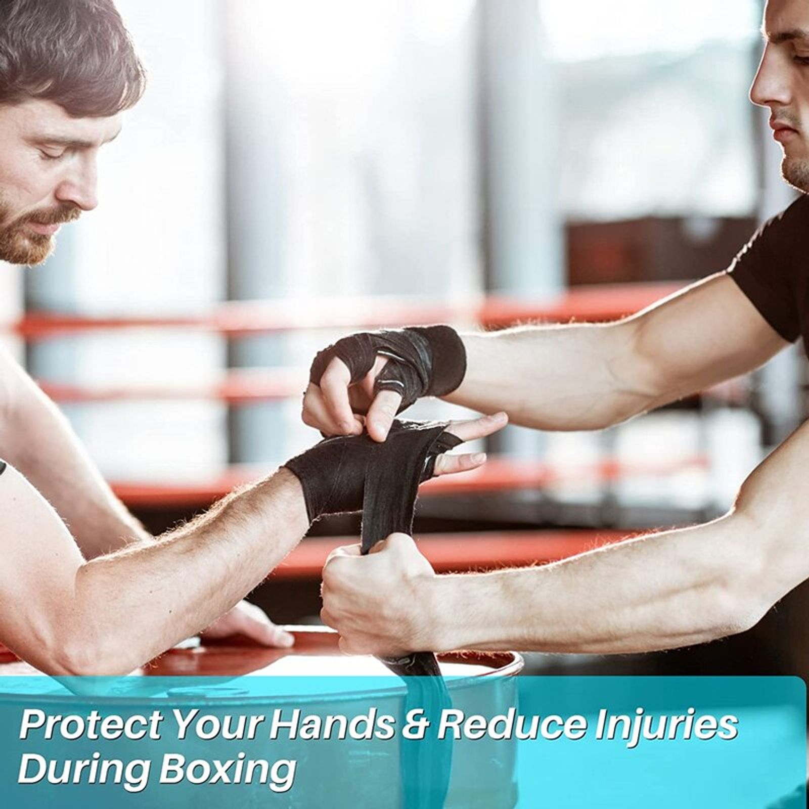 2 Rolls of 2.5M Cotton Boxing Bandages for MMA Competition