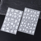 3D White Flower Nail Art Stickers
