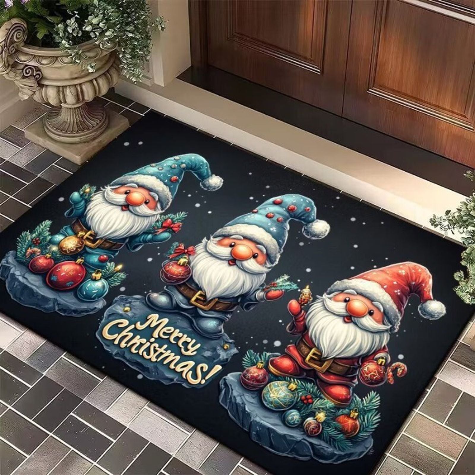 Merry Christmas Absorbent Door Mat