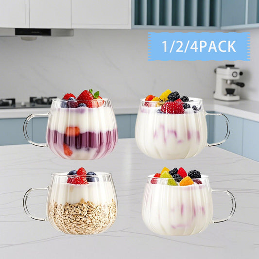 Pumpkin Striped Glass Cup Set - 450ml