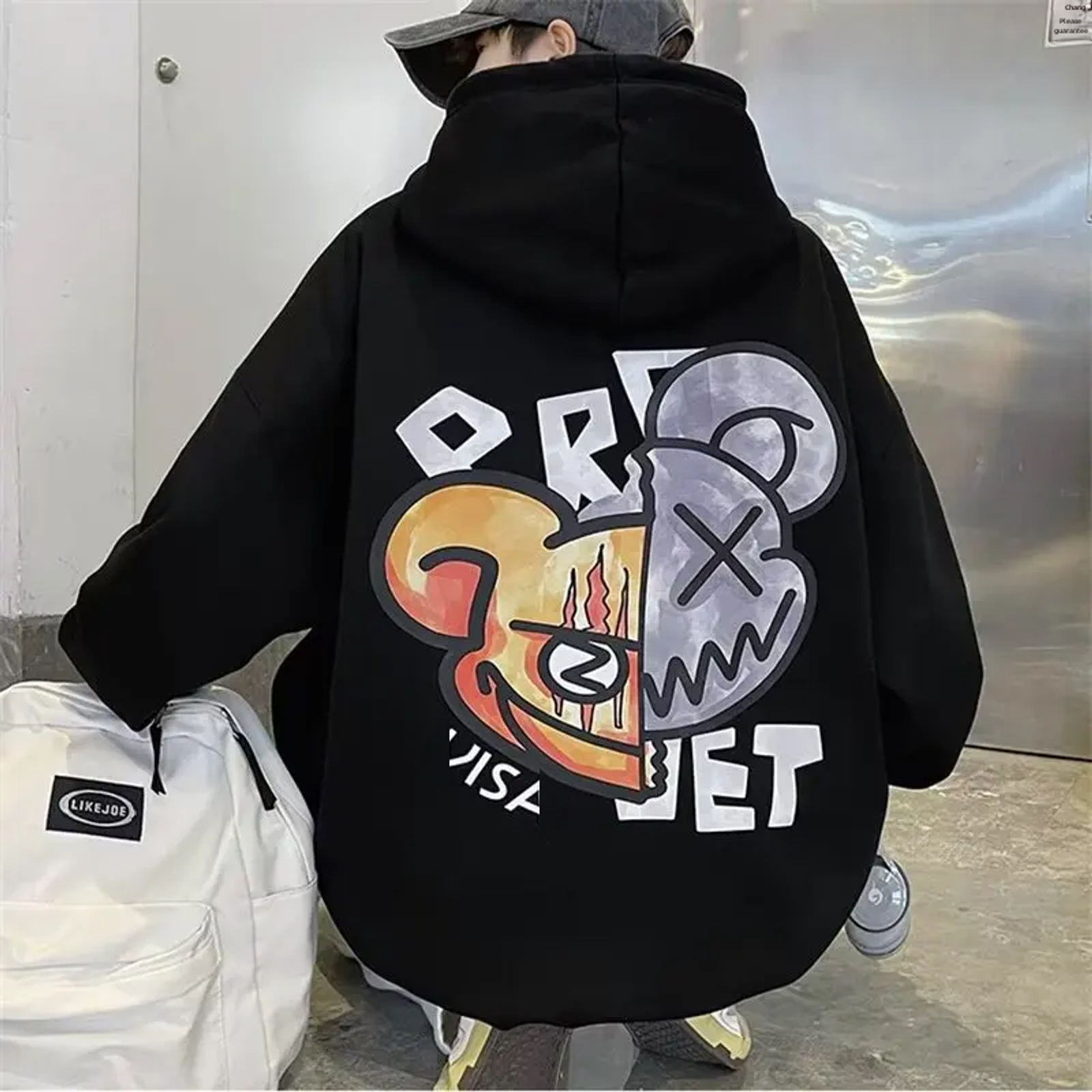 Vintage American Style Men's Hooded Sweatshirt