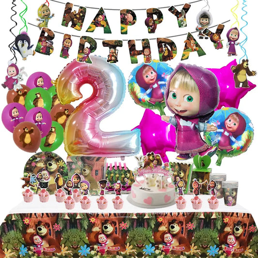 Masha and Bear Birthday Party Decoration Kit