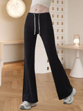 Women’s Black High-Waist Slimming Micro-Flared Sports Pants