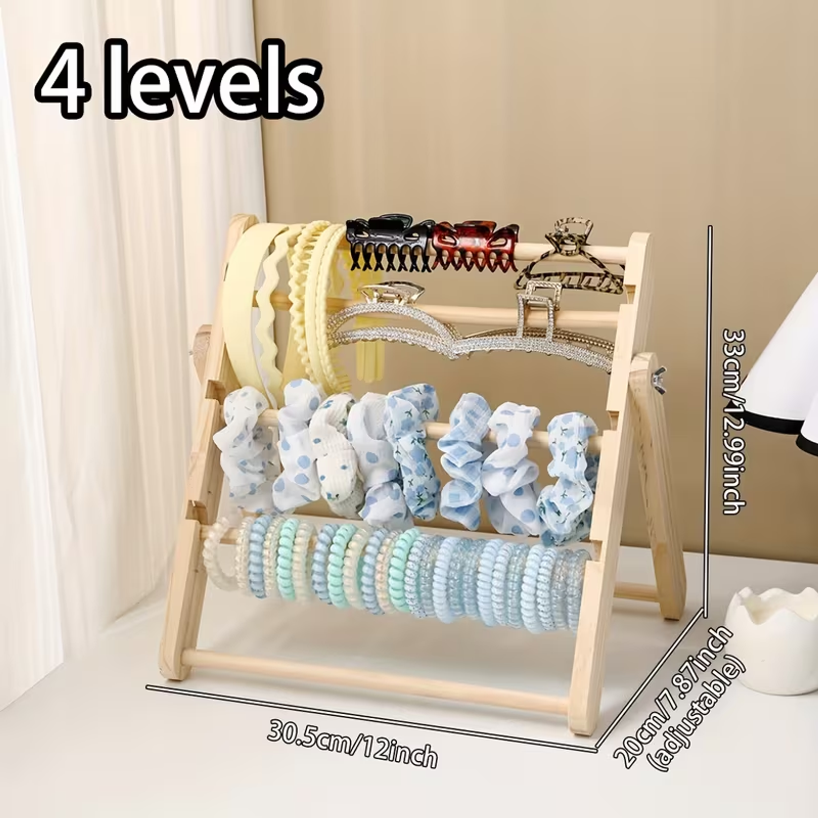 Solid Wood Multi-Layer Jewelry Display Rack
