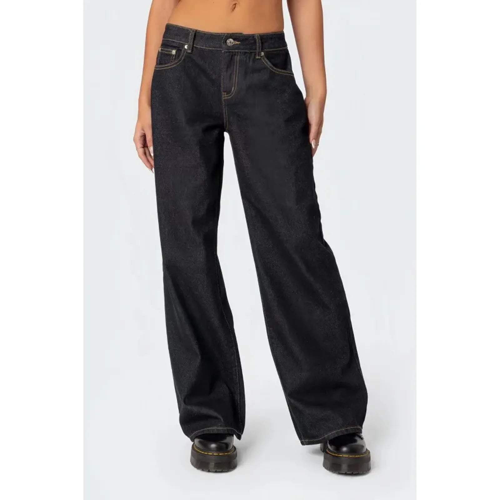 Fashionable Women's High Waist Wide Leg Jeans