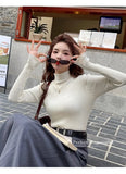 Solid Color Slim Turtleneck Sweater for Women
