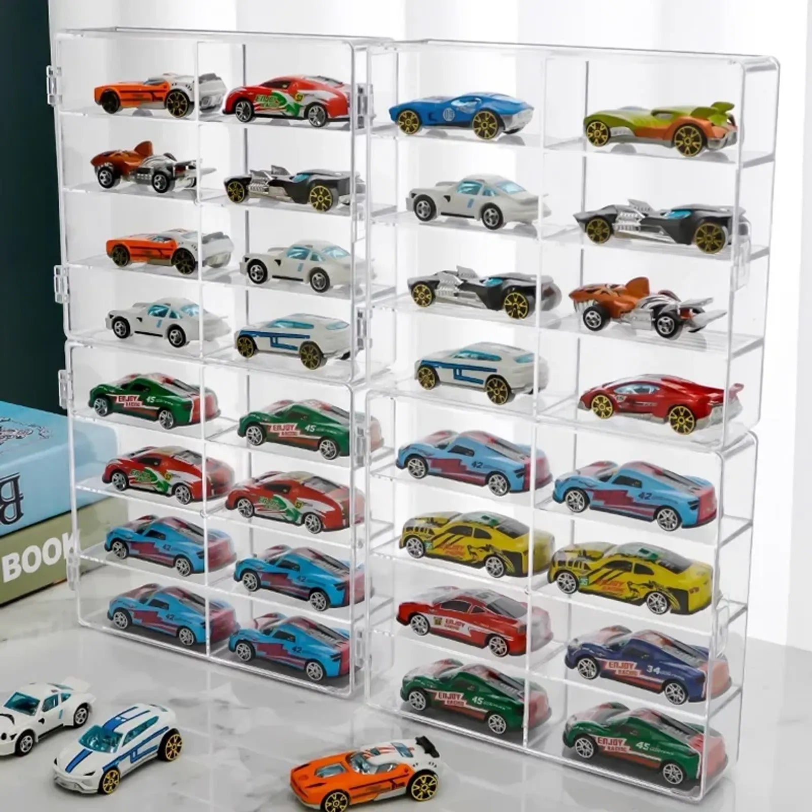 Acrylic Car Display Box 1:64 for Hot Wheels - 8 Grid Rack