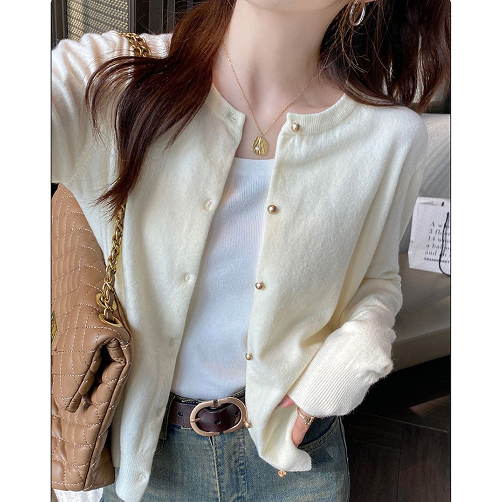 Women's O Neck Knitted Cardigan - Spring Autumn Style