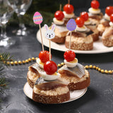 100pcs Bunny Egg Bamboo Skewers for Kids' Easter Parties