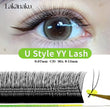 Lakanaku 2D Eyelash Extensions - U YY Fiber Double Tips