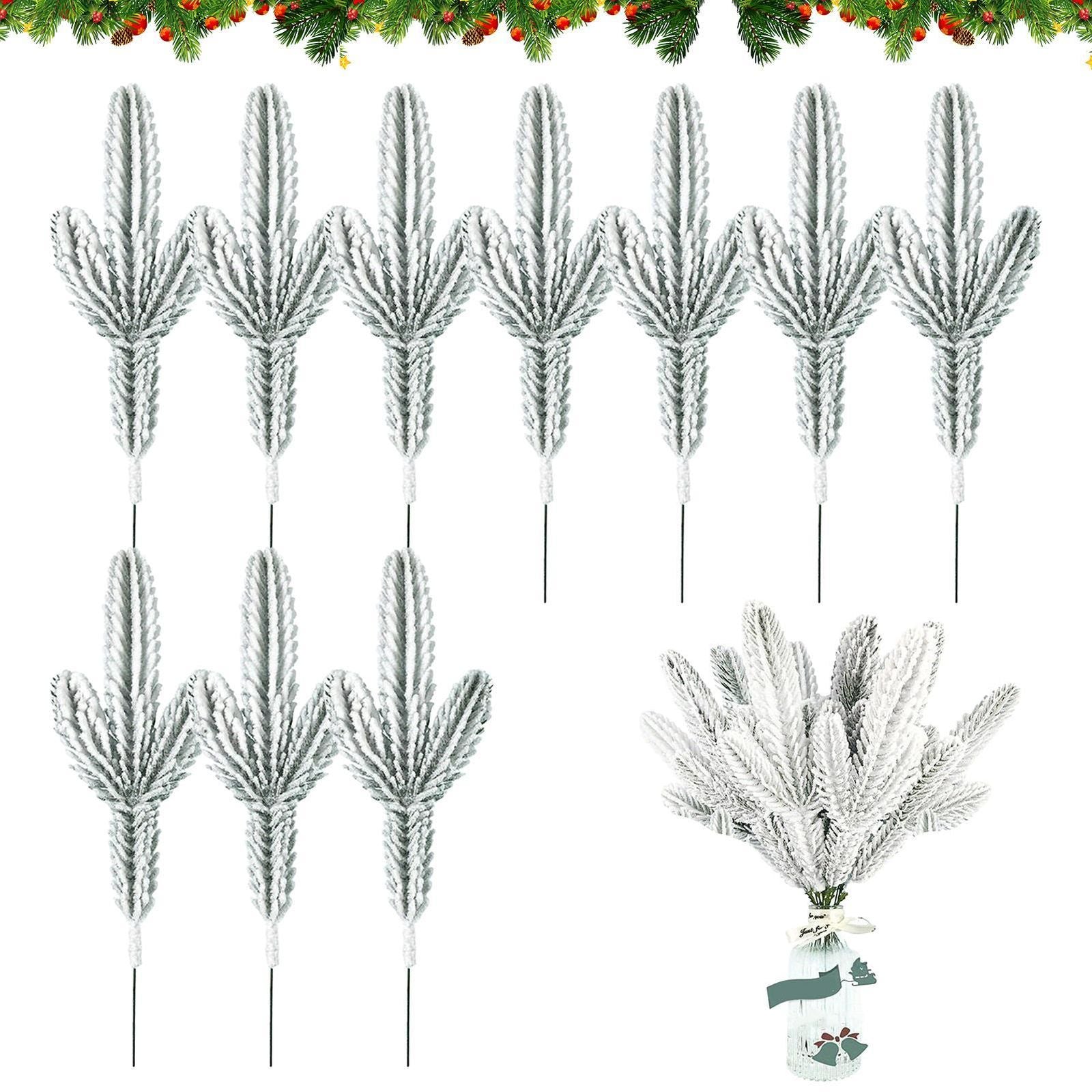 10 Pieces Reusable Christmas Pine Branches for Winter Decor