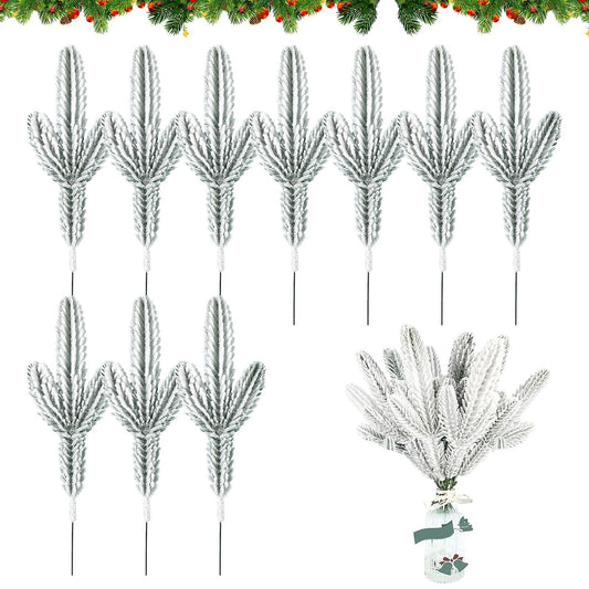 10 Pieces Reusable Christmas Pine Branches for Winter Decor