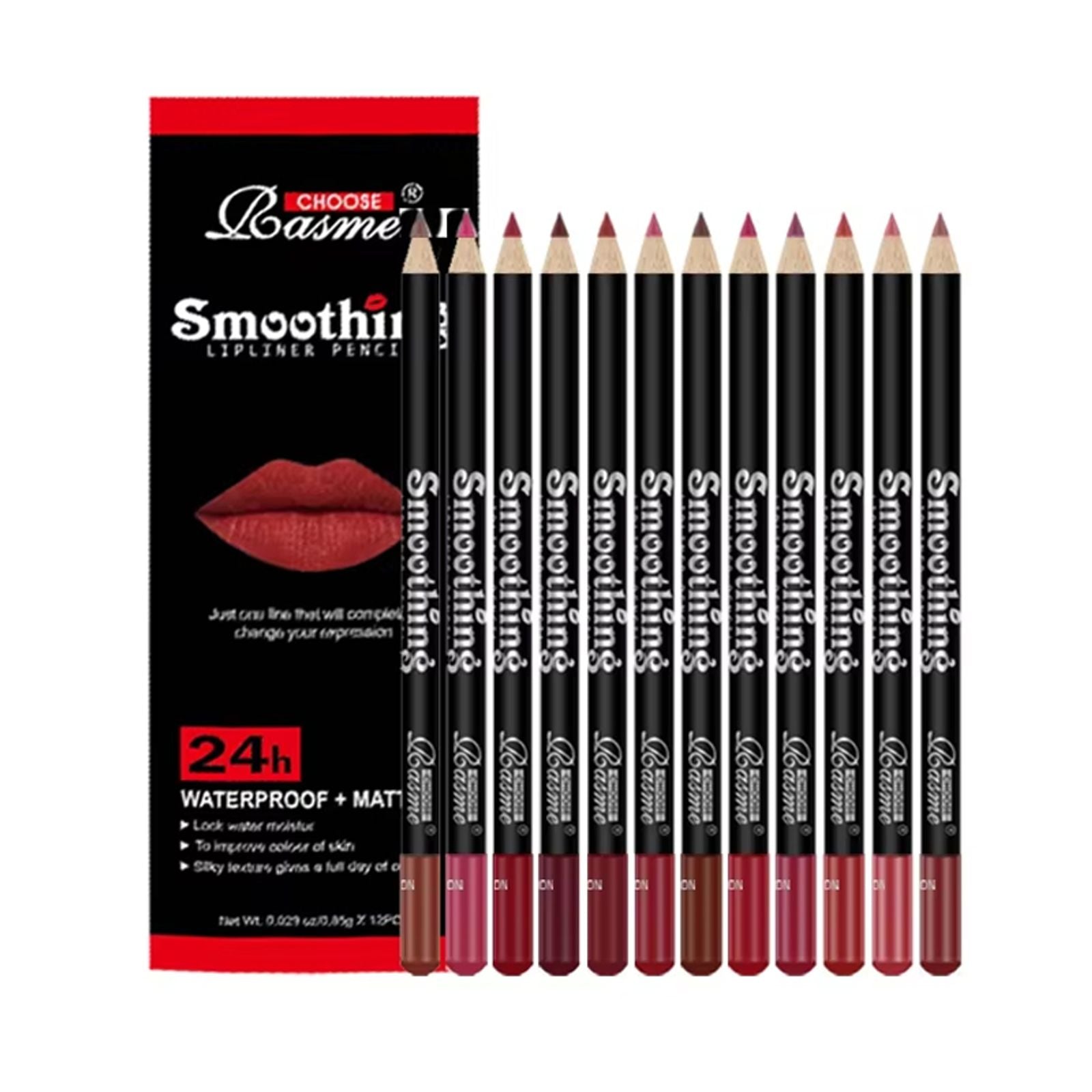 12-Piece Professional Lip Liner Pencil Set