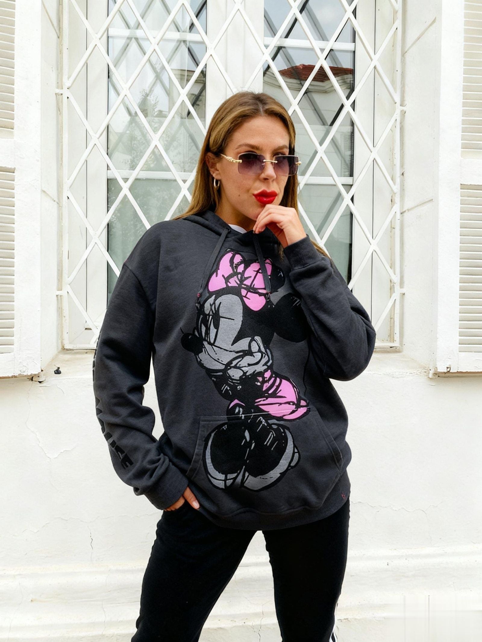 Disney Mickey Mouse & Minnie Graphic Hoodie