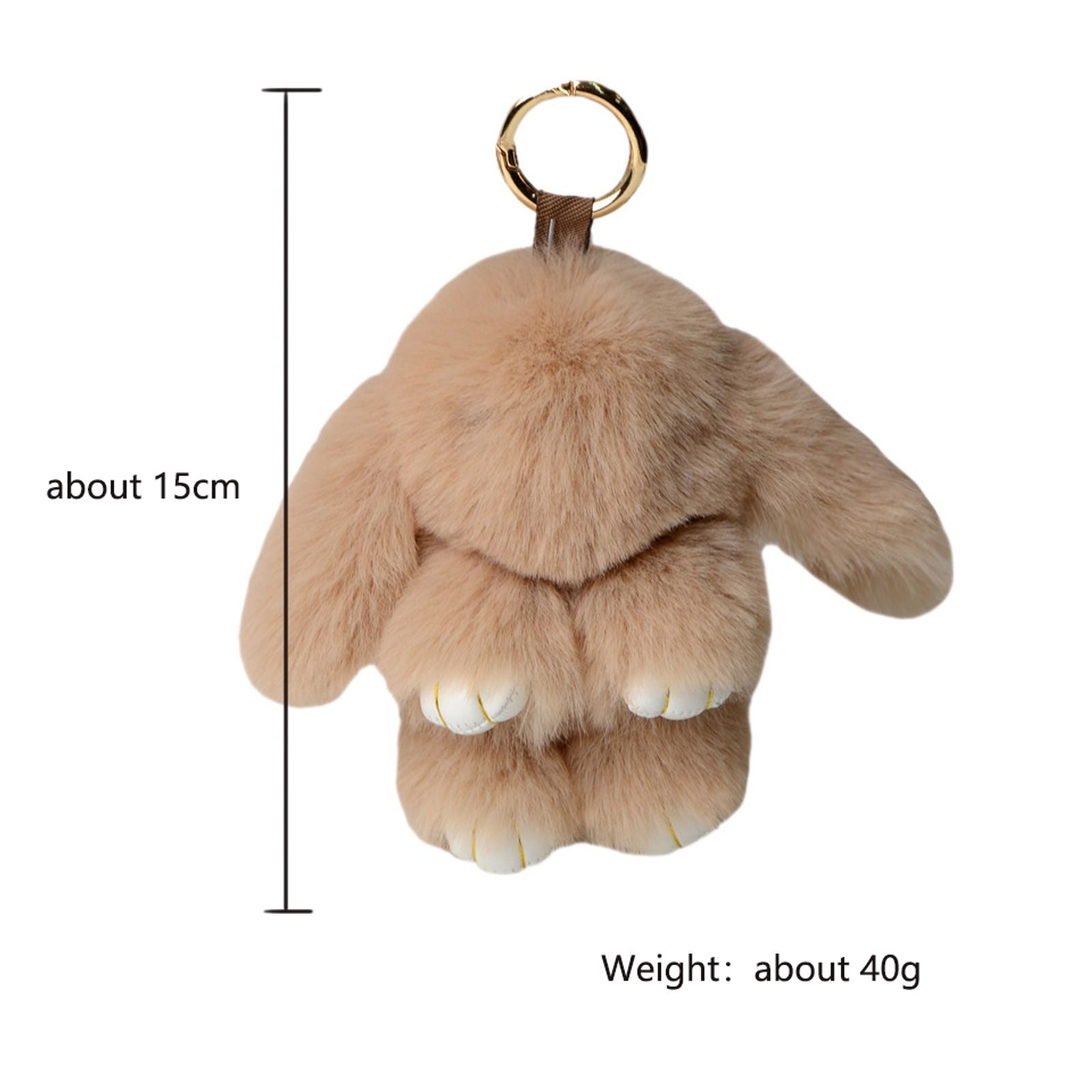 Yupsk 15cm Multi-Color Rabbit Fur Keychain for Women