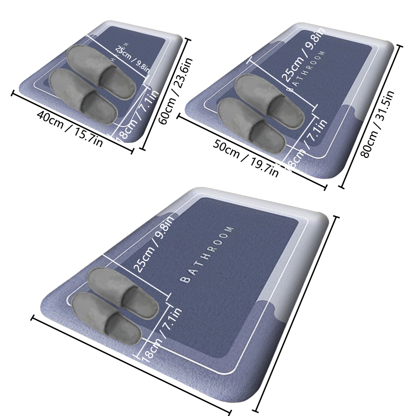 Thickened Absorbent Bathroom Mat - Quick-Drying Non-Slip Entry Mat