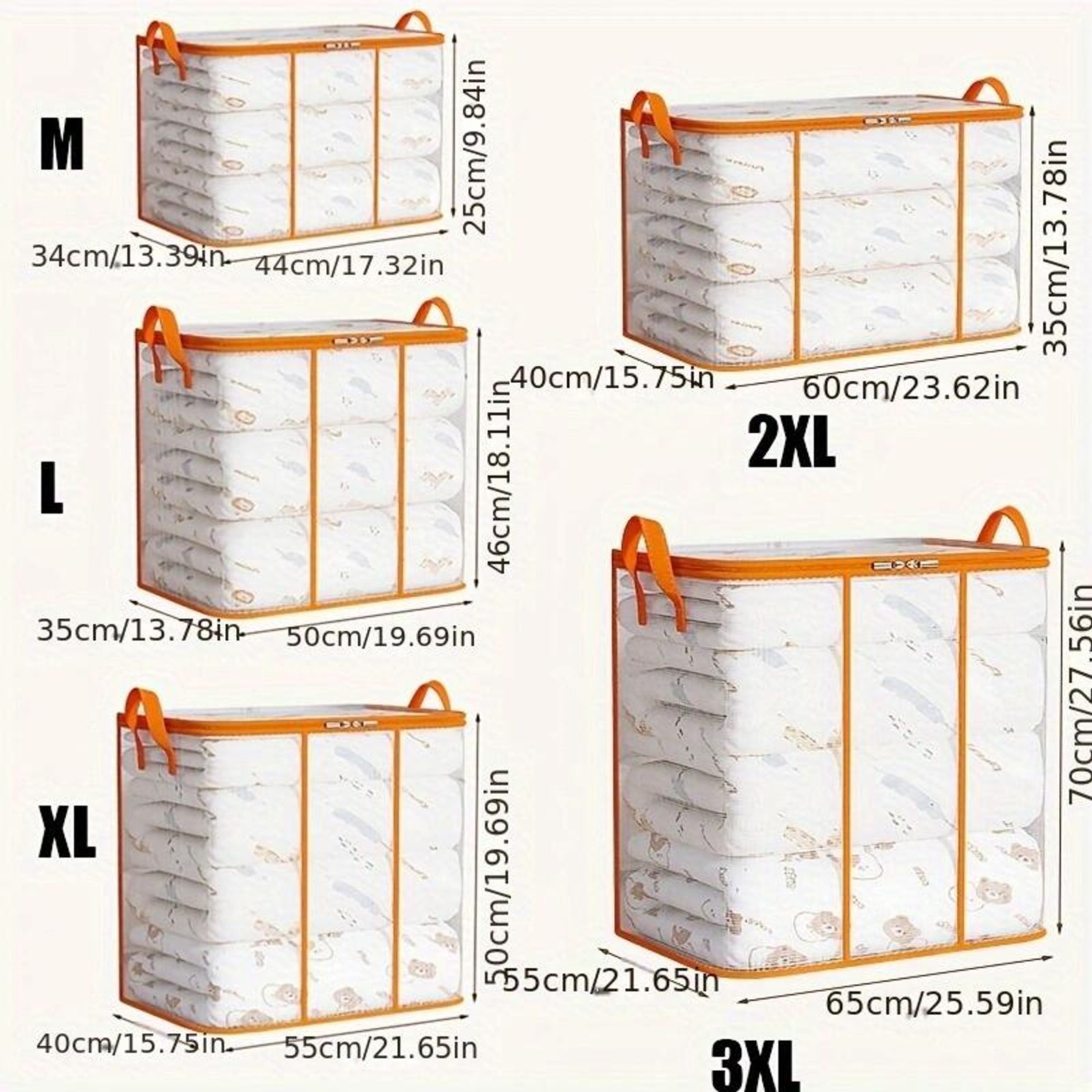Transparent Plastic Storage Bag for Blankets and Bedding