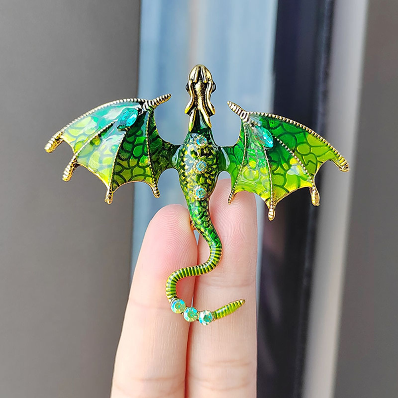 Enamel Dragon Brooch for Men and Women