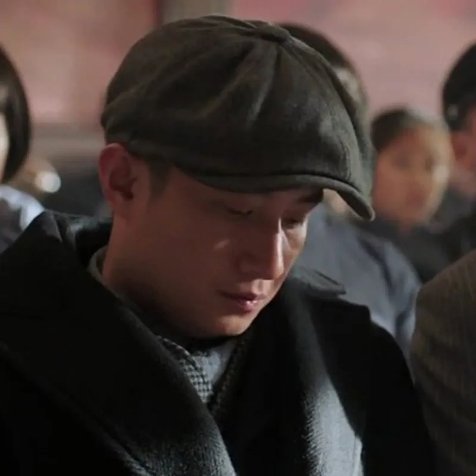 Men's Vintage Herringbone Beret Hat